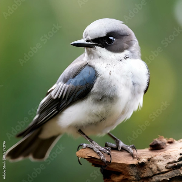 Fototapeta cute white breasted wood swallow