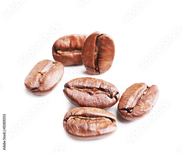 Fototapeta Coffee beans isolated on white