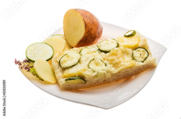 Fototapeta Pizza with zucchini