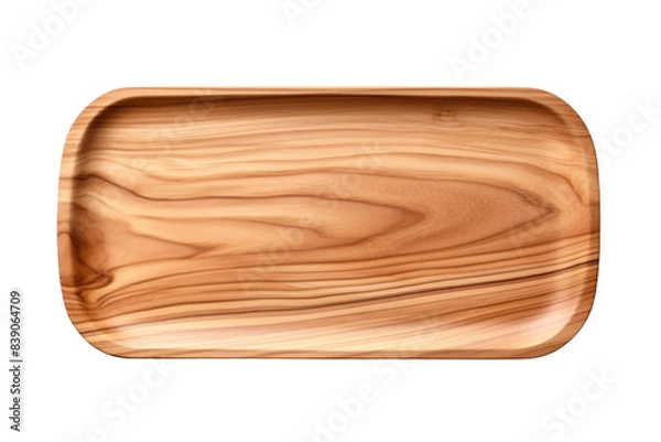 Fototapeta The Enchanted Wooden Tray on a White or Clear Surface PNG Transparent Background..