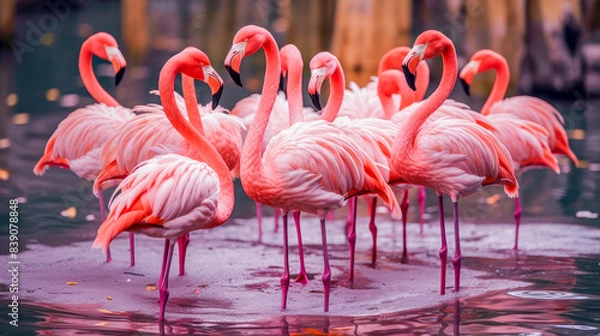 Fototapeta Africa. Kenya. Lake Nakuru. Flamingo. Flock of flamingos. The nature of Kenya. Birds of Africa.