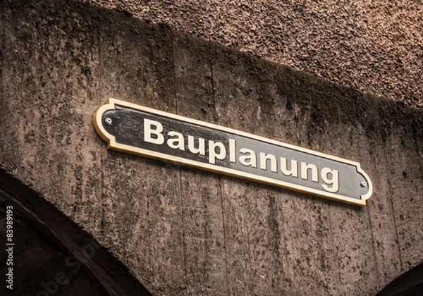 Fototapeta Strassenschild 43 - Bauplanung