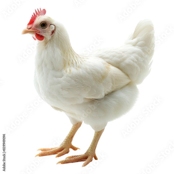 Fototapeta White Hen isolated on a transparent background