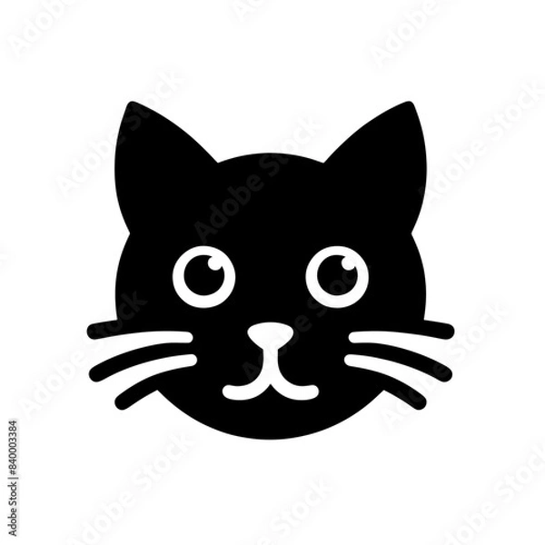 Fototapeta simple silhouette of cat on a white background vector