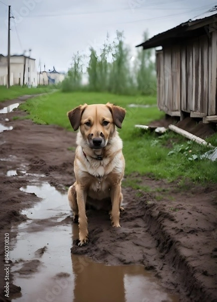 Fototapeta dog on the beach