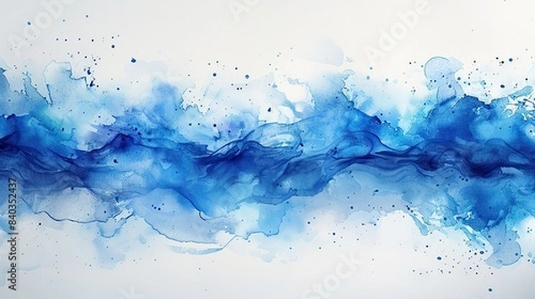 Fototapeta decorative background made with hand drawn watercolor splashes in blue.stock image