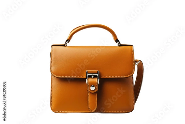 Obraz Brown Leather Handbag with Metal Clasp