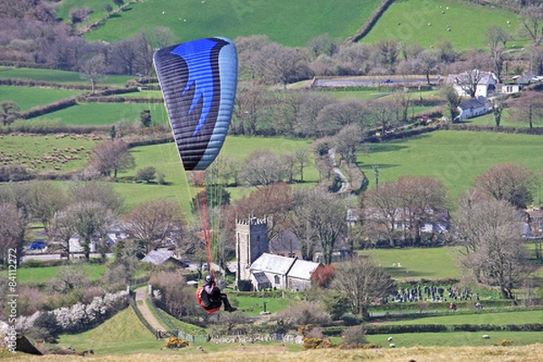 Fototapeta Paraglider above Sourton, Dartmoor