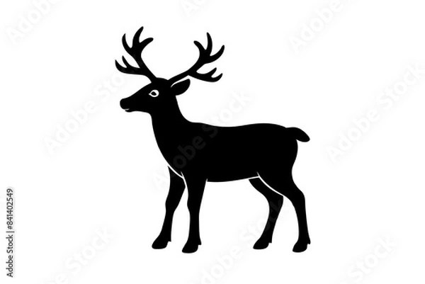 Fototapeta reindeer silhouette vector illustration