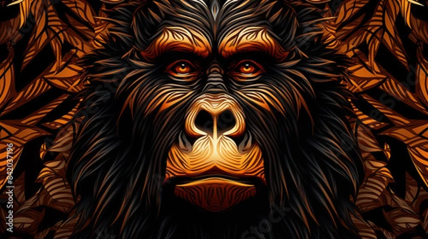 Fototapeta Abstract Image Pattern Background, Gorilla Apes, Texture, Wallpaper, Background, Cell Phone Cover and Screen, Smartphone, Computer, Laptop, 16:9 Format - PNG