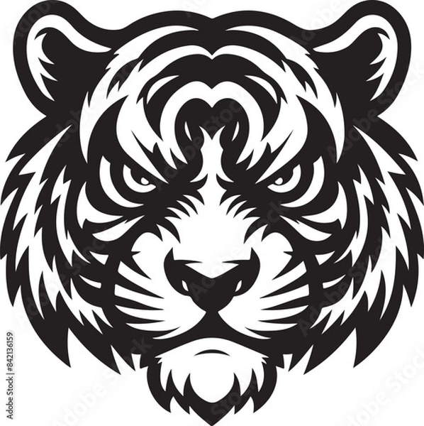 Fototapeta Angry tiger face vector