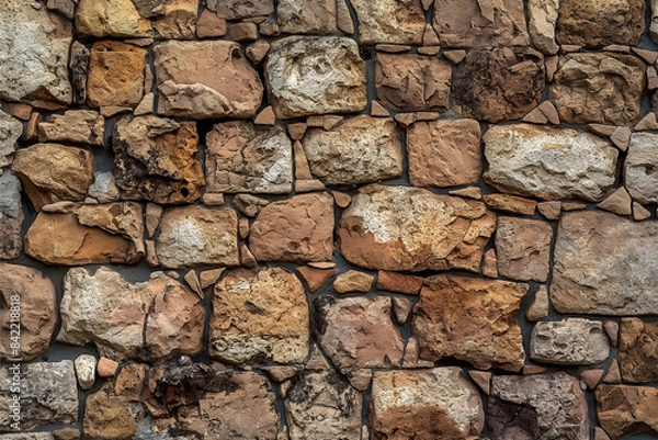 Fototapeta Close-Up of 18th Century Castle Stone Wall