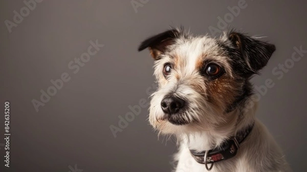 Obraz A charming canine in a studio setting against a plain backdrop