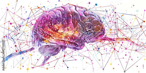 Fototapeta The Symphony of Synapses: The Animal in Neural Symphony and Brain Activity - Picture an animal in a symphony of synapses, symbolizing its role in understanding brain activity and neural networks