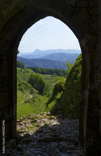 Fototapeta San Adrian tunnel. Cave of San Adrian or Lizarrate pass, Aizkorri Natural Park, Euskadi