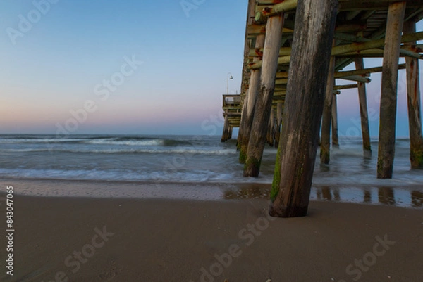 Fototapeta Sunset views at Sandbridge Pier