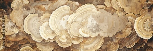 Fototapeta Abstract Forms Inspired By The Growth Of Fungi, In Earthy Browns And Whites, Evoking A Sense Of Renewal And Decay , HD Wallpapers, Background Image