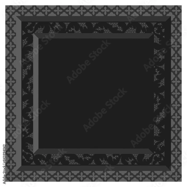 Fototapeta Gothic stylised ornamental frame. Floral patterned decoration.	
