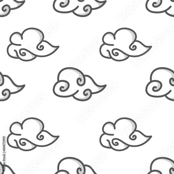 Fototapeta clouds pattern background. cartoon fluffy clouds pattern background. clouds illustration pattern. clouds background.