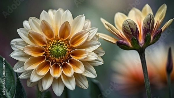 Fototapeta Close up of beautiful colorful flowers, macro shot