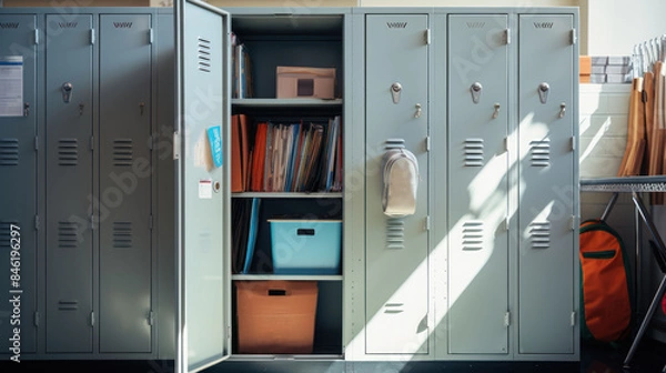 Fototapeta Open locker in high school 