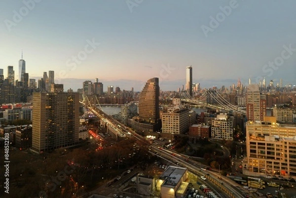 Fototapeta Top view of New York City, Brooklyn.