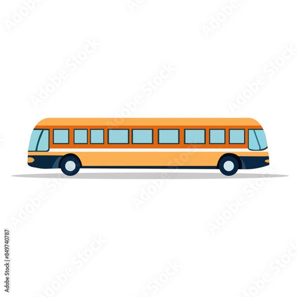 Fototapeta Flat bus vehicle vector illustration