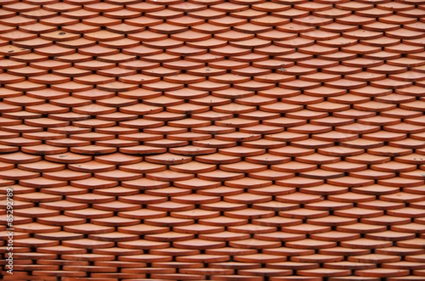 Fototapeta old red brick roof background texture