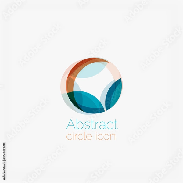 Fototapeta Clean elegant circle shaped abstract geometric logo. Universal