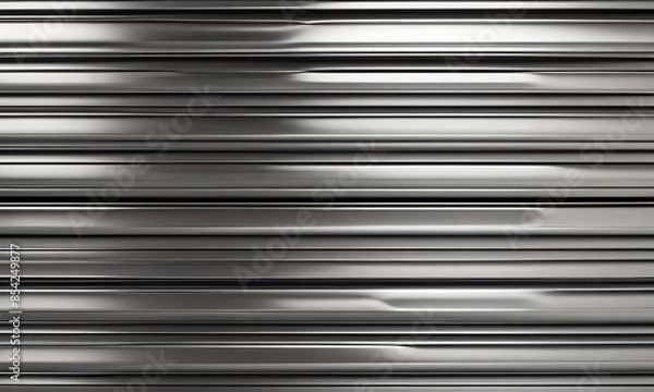 Fototapeta abstract background with a shiny, silver metallic surface featuring stripes