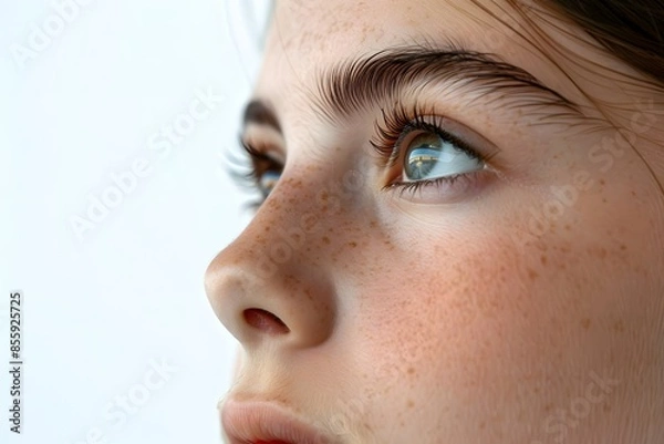 Fototapeta Close-up woman face freckles