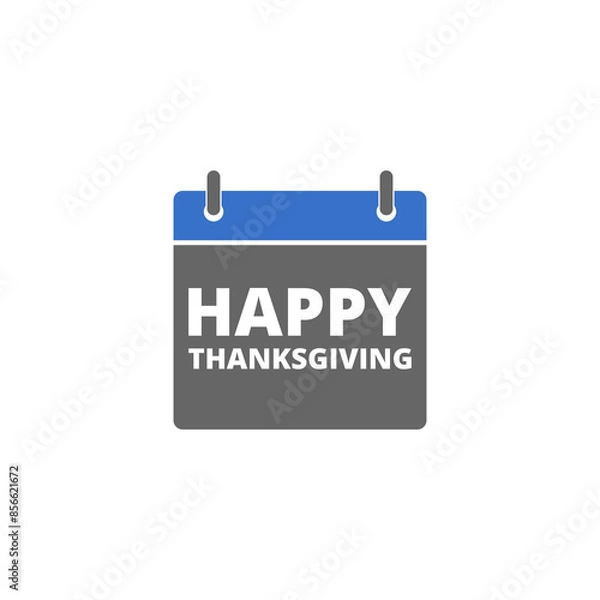 Fototapeta Flat design style Happy Thanksgiving Day icon isolated on transparent background