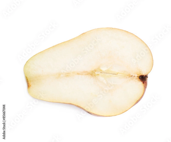 Fototapeta Red pear cut in half isolated