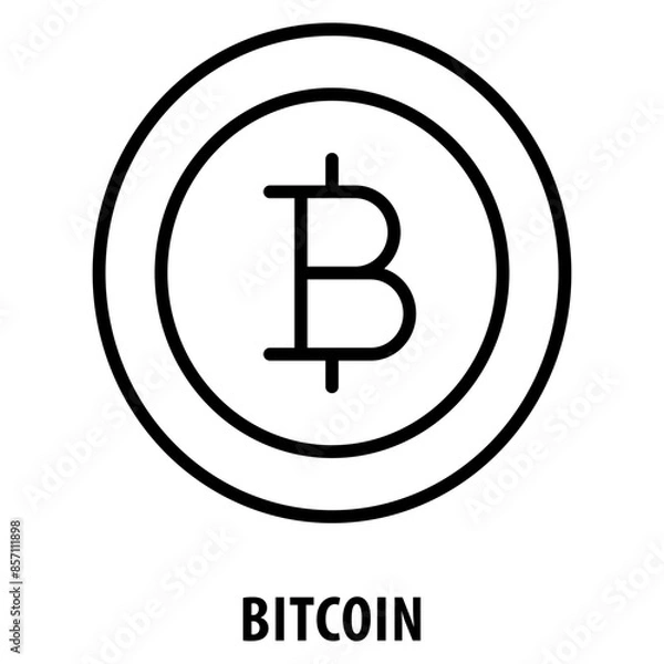 Fototapeta Bitcoin Icon simple and easy to edit for your design elements