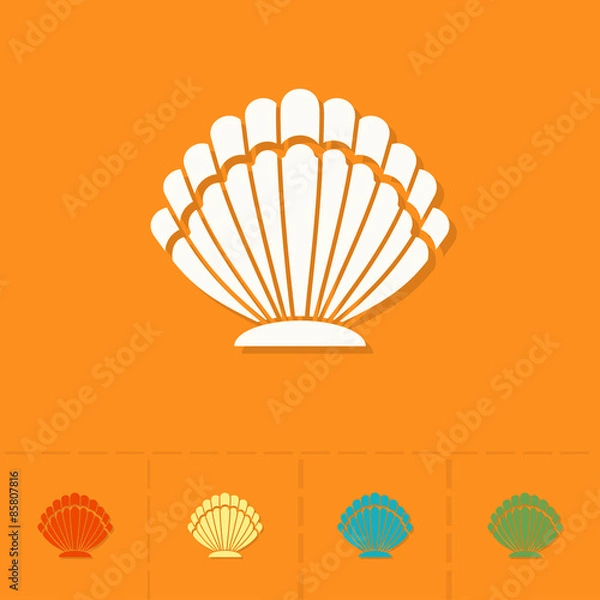 Fototapeta Summer and Beach Simple Flat Icons