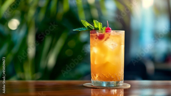 Fototapeta Mai Tai cocktail in glass