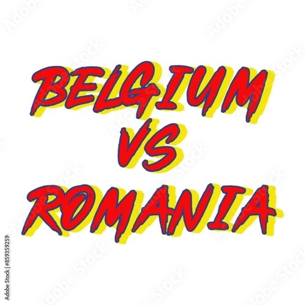 Fototapeta 3D Belgium vs Romania match Poster