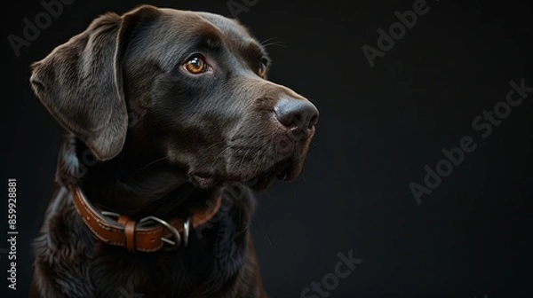 Fototapeta a dog portrait on dark background