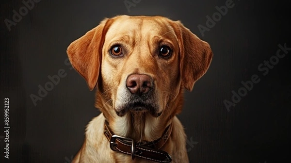 Fototapeta a dog portrait on dark background