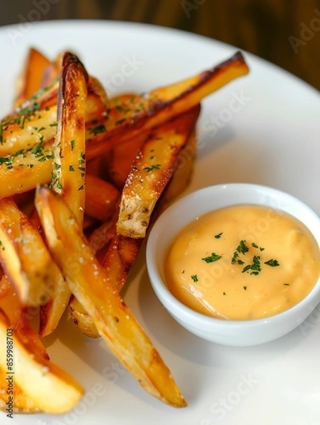 Fototapeta french fries with sauce