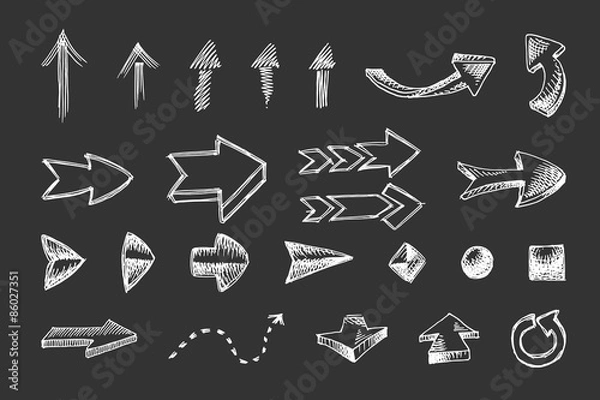 Fototapeta hand drawn arrows icons set