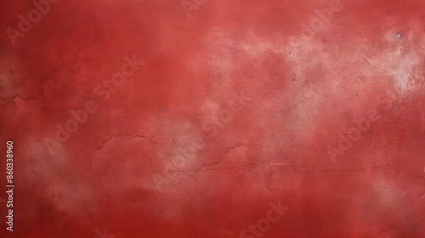 Fototapeta Wide textured red wall showing signs of wear with scratches and imperfections