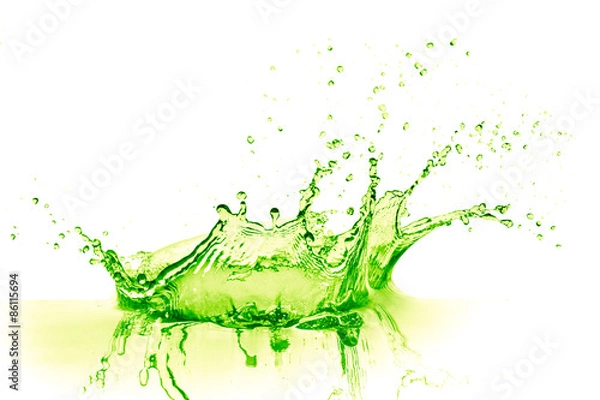 Fototapeta green juice splash, abstract summer beverage