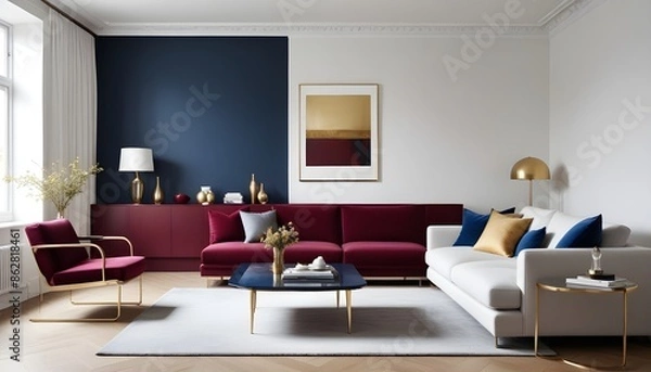 Fototapeta Photo interior modern design room 3d illustration