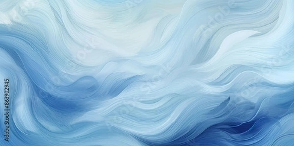 Obraz Abstract Illustration of Blue and White Wavy Lines