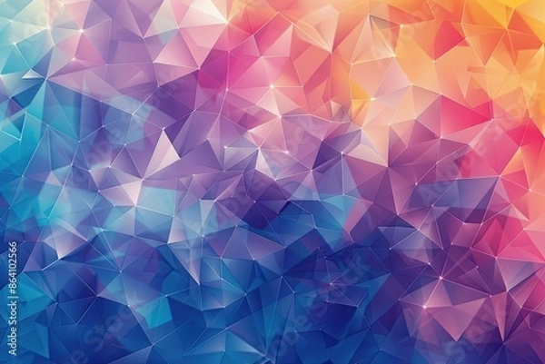 Fototapeta 2d colorful geometric background. Low poly style backdrop