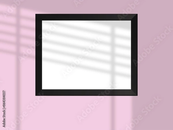 Fototapeta Poster with black frame mockup illustration