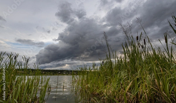 Fototapeta storm over the lake