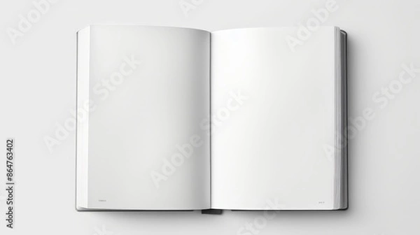 Obraz Open Blank Book on White Background