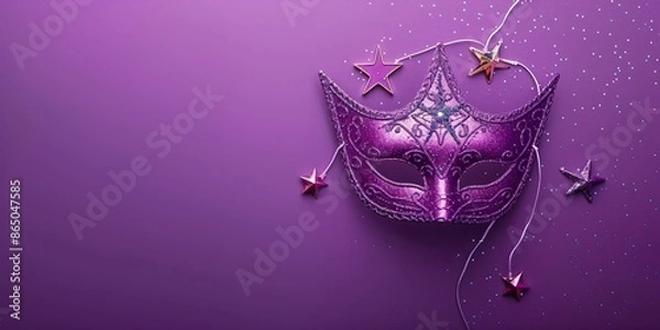 Fototapeta a purple mask with stars